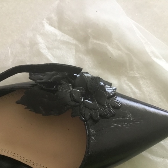 New Zara Basics Black  leather with  leather 🌸 pointy flats - Picture 3 of 7